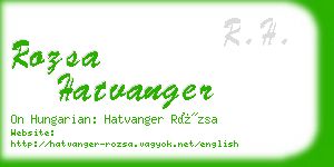 rozsa hatvanger business card